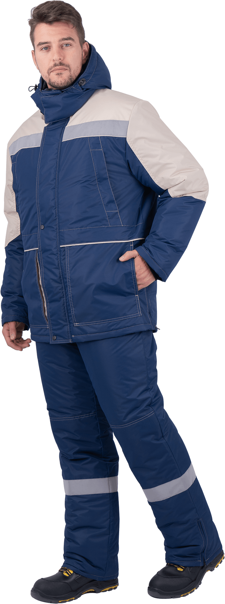 Костюм ЕНИСЕЙ зимний с ПК (синий/бежевый)