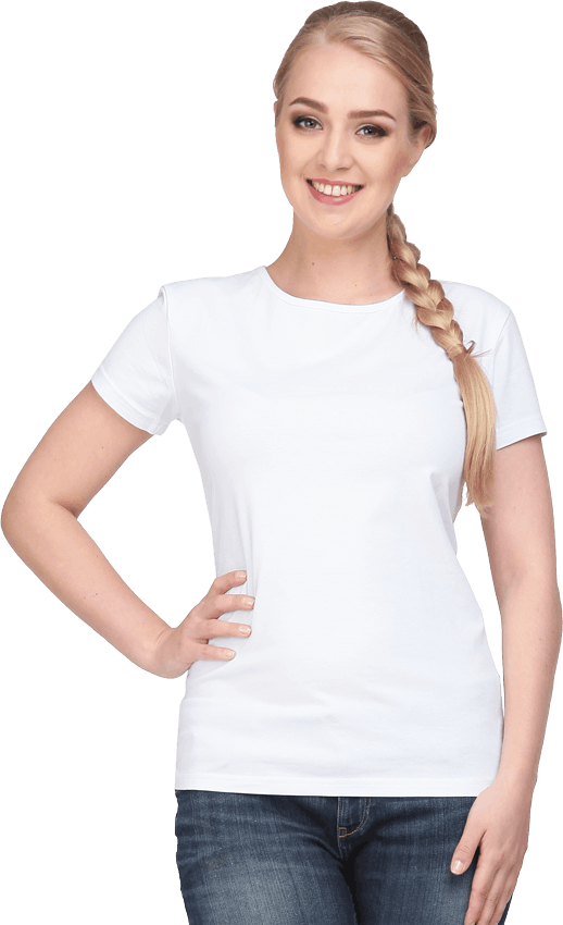 Футболка с лайкрой женская (белый)