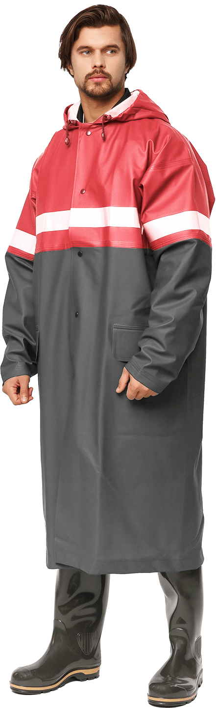 Плащ Гермес влагозащитный (красный/серый)