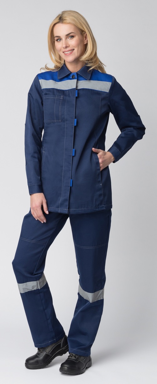 Костюм ВЕСНА-1 СОП CH женский с БР (т.синий/васильковый)
