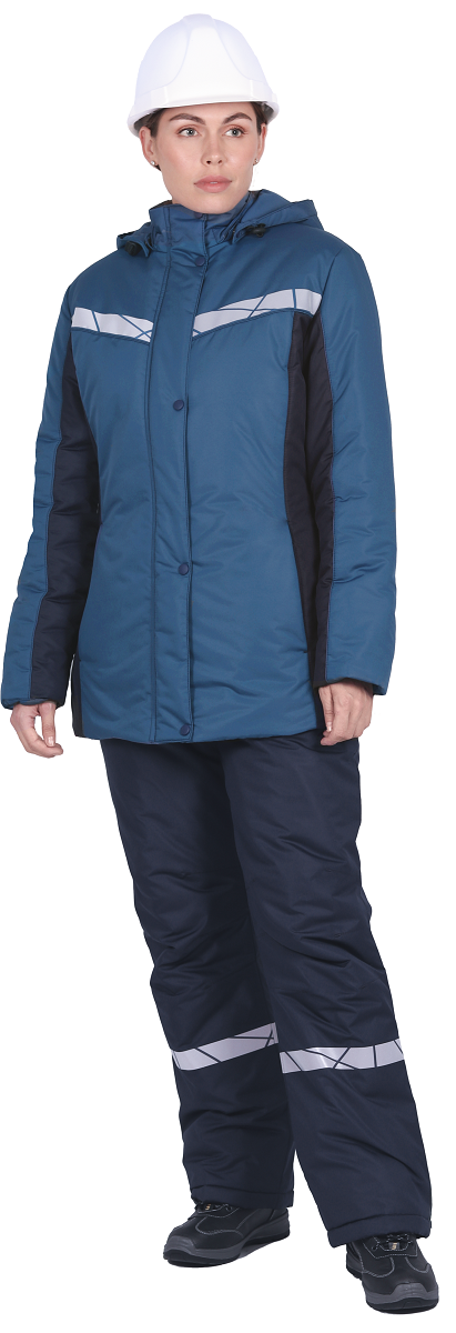Куртка ВИРАЖ НЕО женская зимняя (морская волна/т.синий)