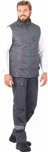 Жилет ГАЛАКТИКА зимний (серый/бирюза)