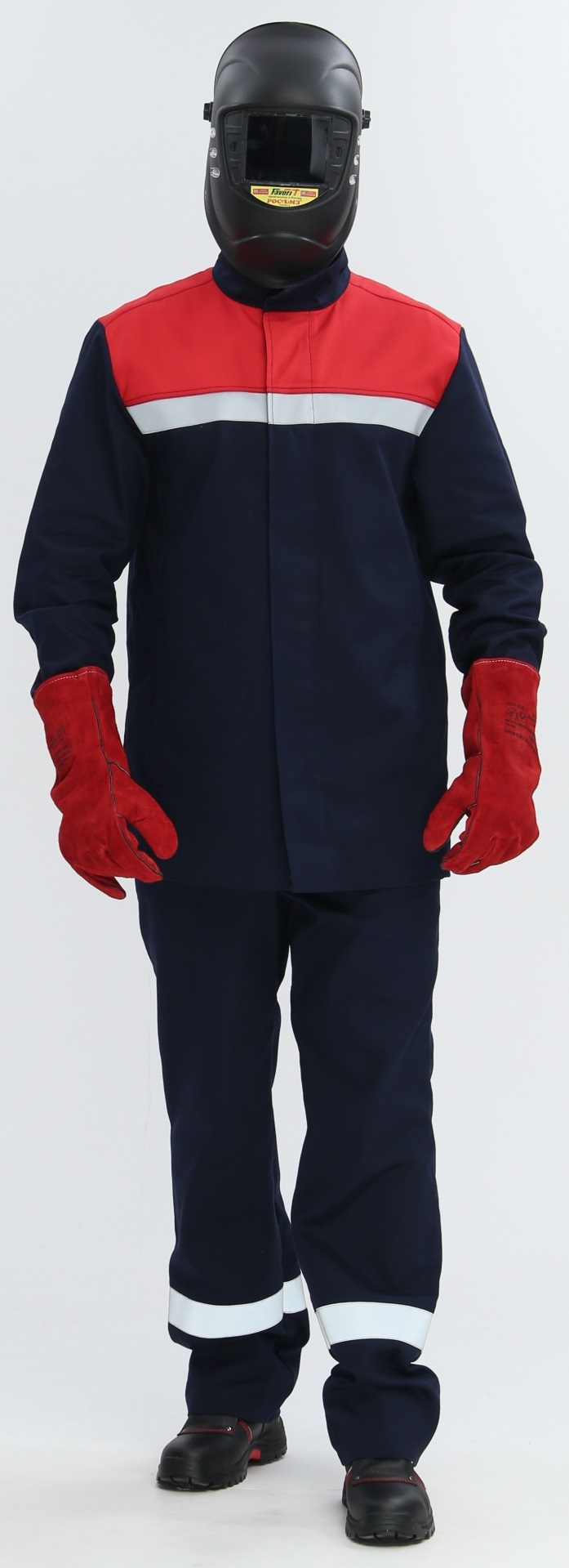 Костюм сварщика ВЕЛД-СОП 1 кл.защиты с БР (т.синий/красный)