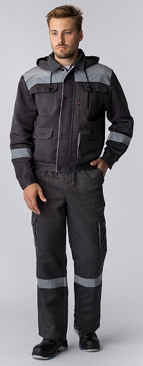 Костюм ТИТАН СОП с капюшоном с ПК (т.серый/св.серый)