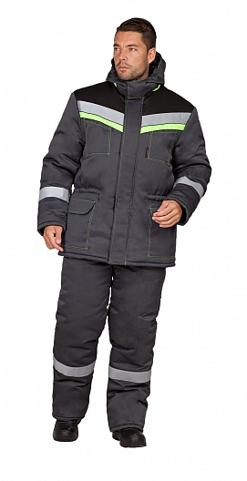 Костюм УРЕНГОЙ зимний 4 кл пояс с ПК (серый/черный)