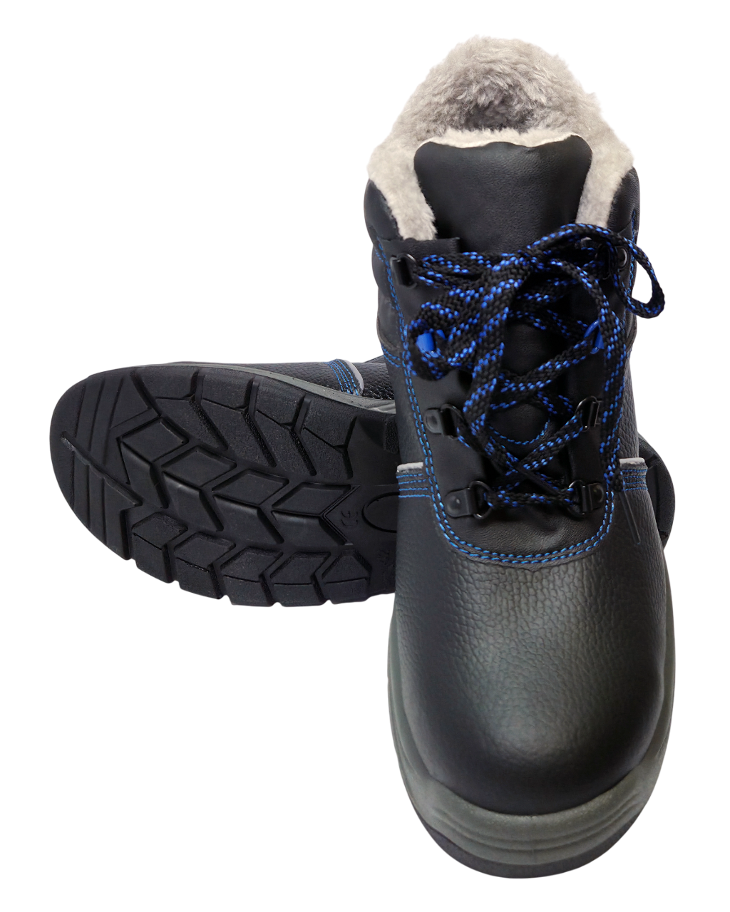 Ботинки РАБОЧИЙ SJ8077-W ПУ-ТПУ иск.мех (черный)