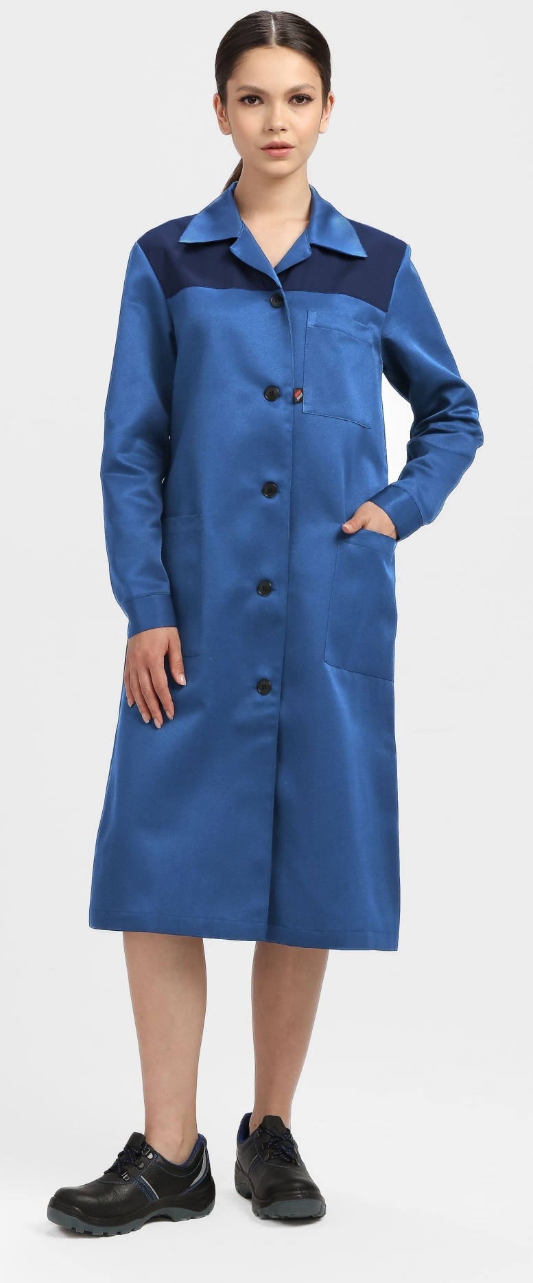 Халат ЛИГОР женский (васильковый/т.синий)