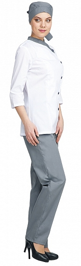 Костюм БИСТРО женский (белый/т.серый)