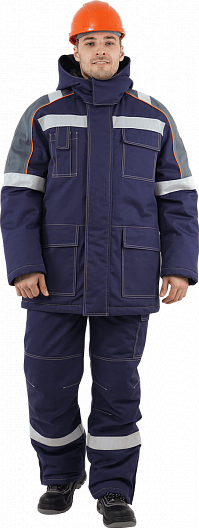 Костюм МЕГАСТАТОЙЛ зимний с ПК (т.синий/серый/оранж)