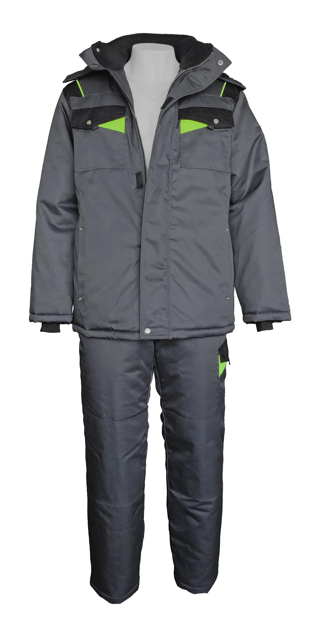 Костюм КОРВЕТ зимний с БР (т.серый/черный/лимон)