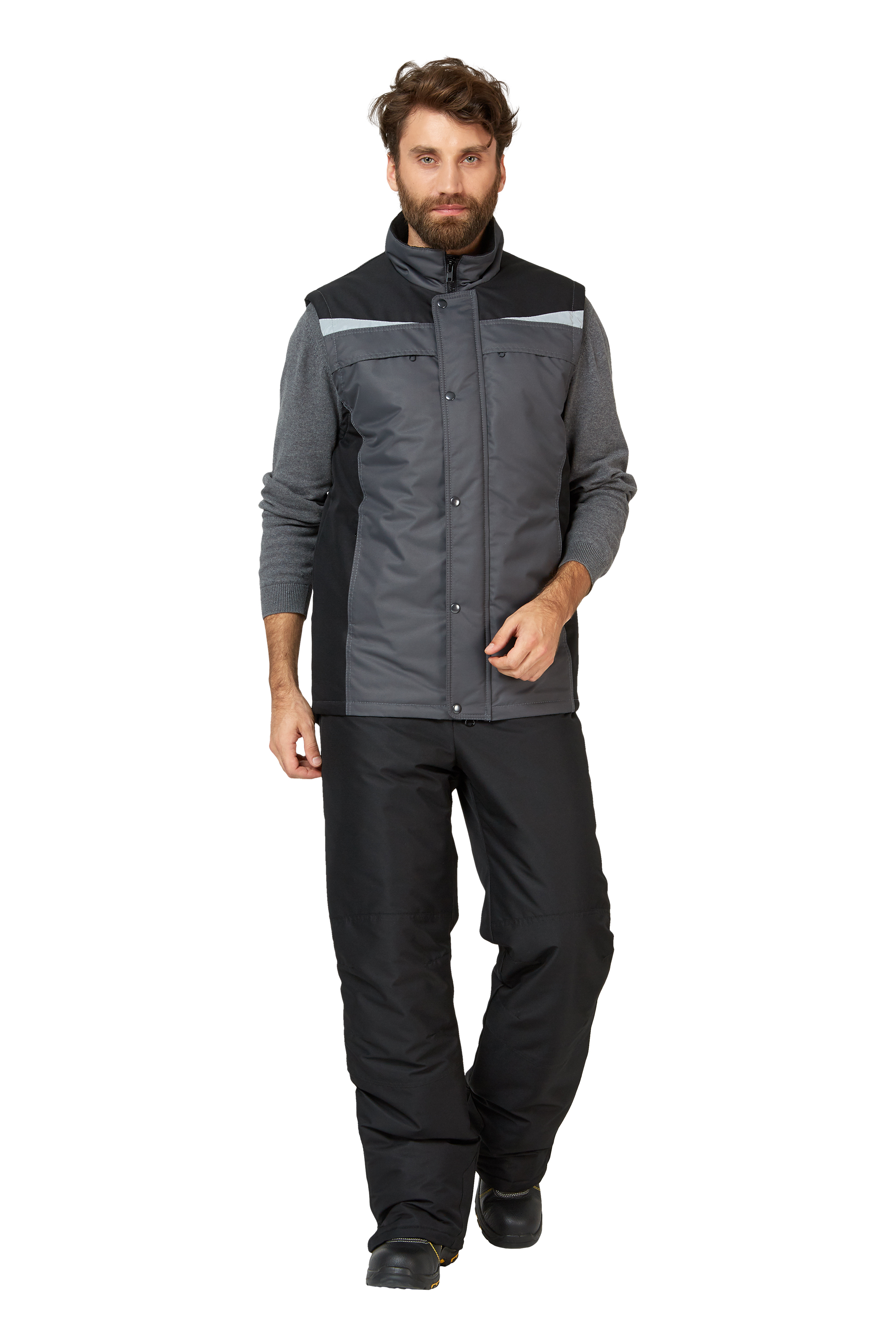 Жилет ДЭЛФ зимний (серый/черный)