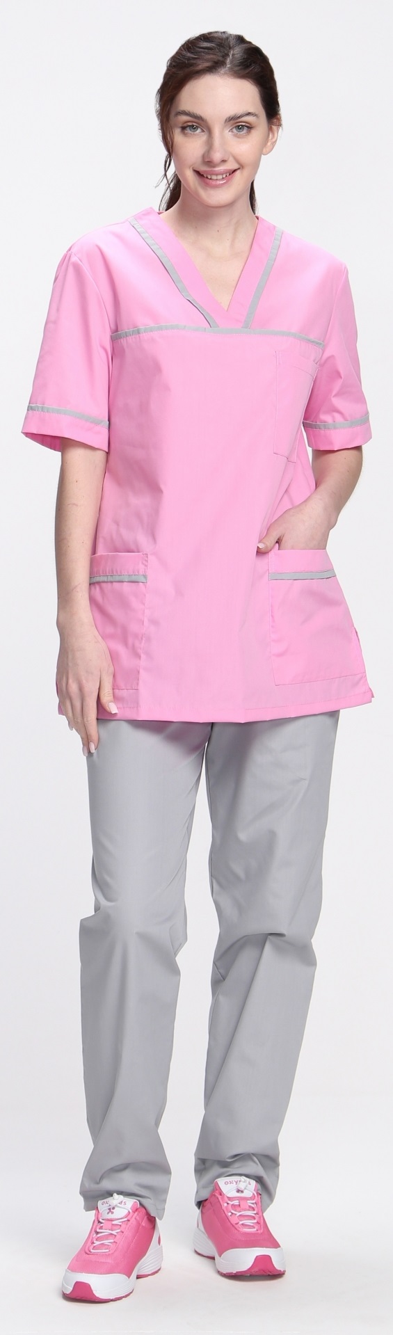 Костюм ИРИС женский с БР (ярко-розовый/серый)