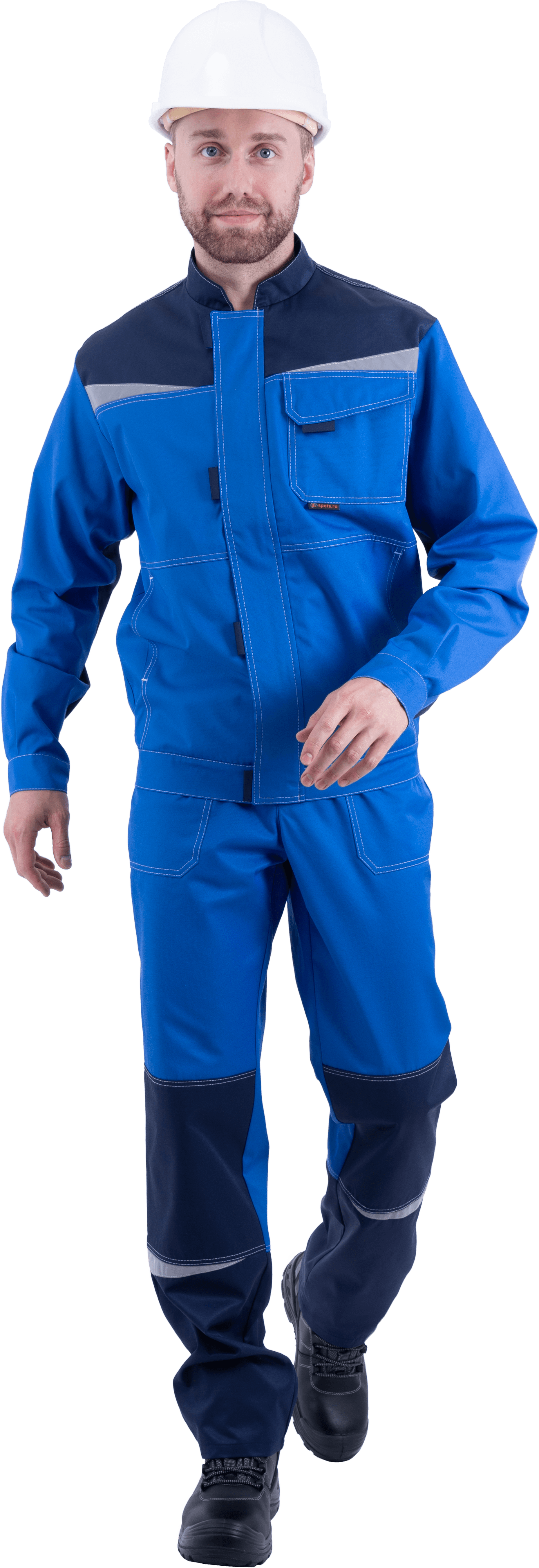 Костюм КМ-10 ЛЮКС летний с ПК (василек/т.синий)