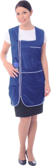 Халат ЗОЛУШКА женский нейлоновый на молнии (васильковый)