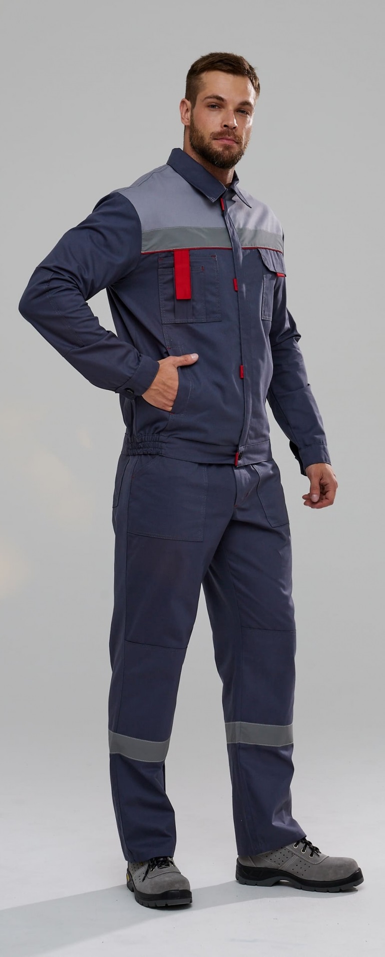 Костюм ФЛАГМАН-ФАВОРИТ-1 СОП IMP с БР (т.серый/св.серый)