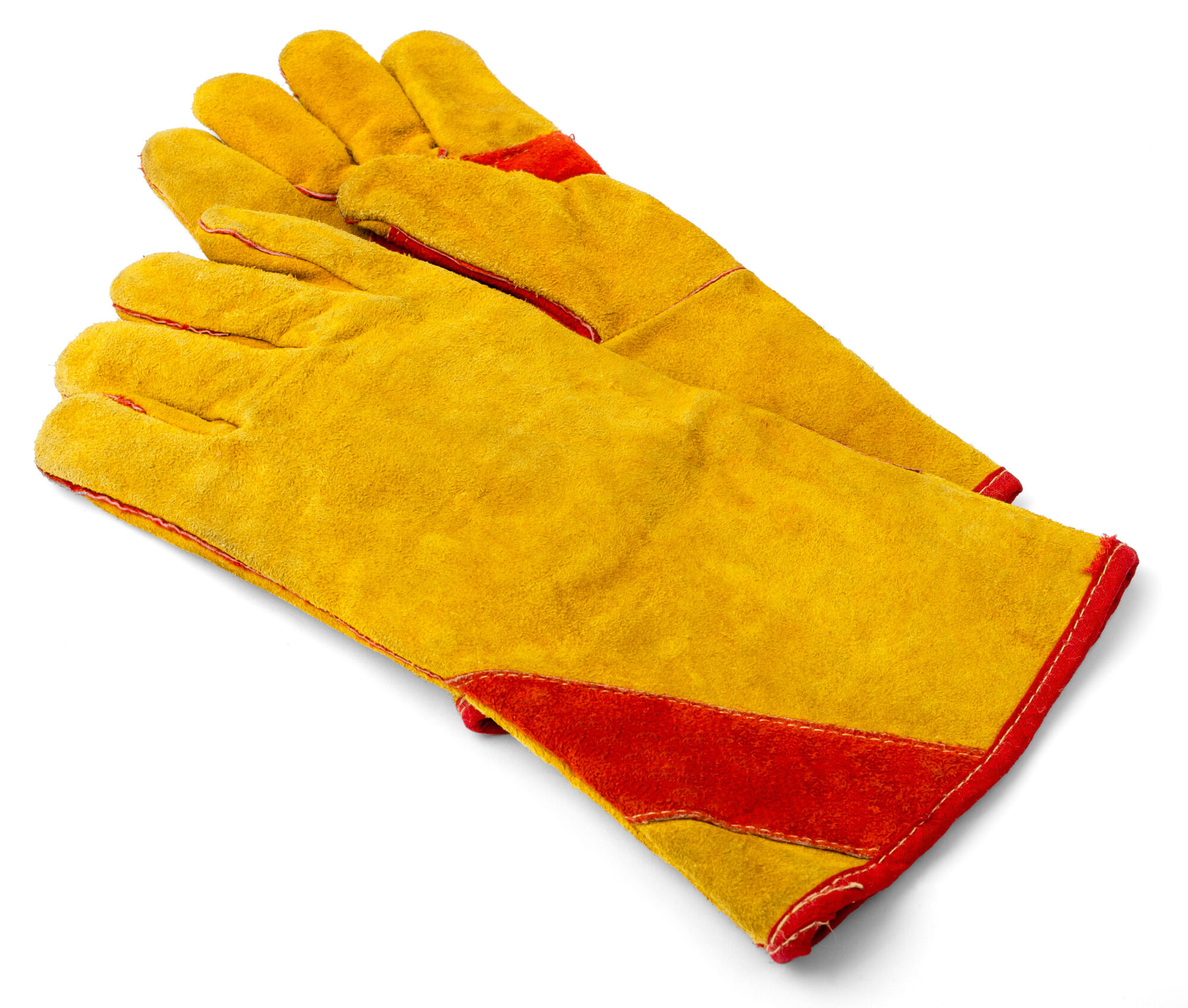 Краги спилковые с усилением арт. 101 (желтый)