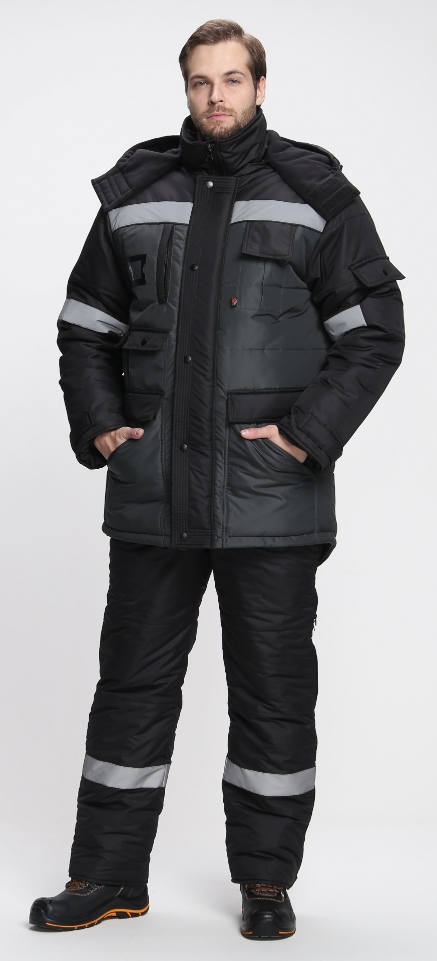 Костюм БЕРКУТ СОП CH зимний с ПК (черный/т.серый)