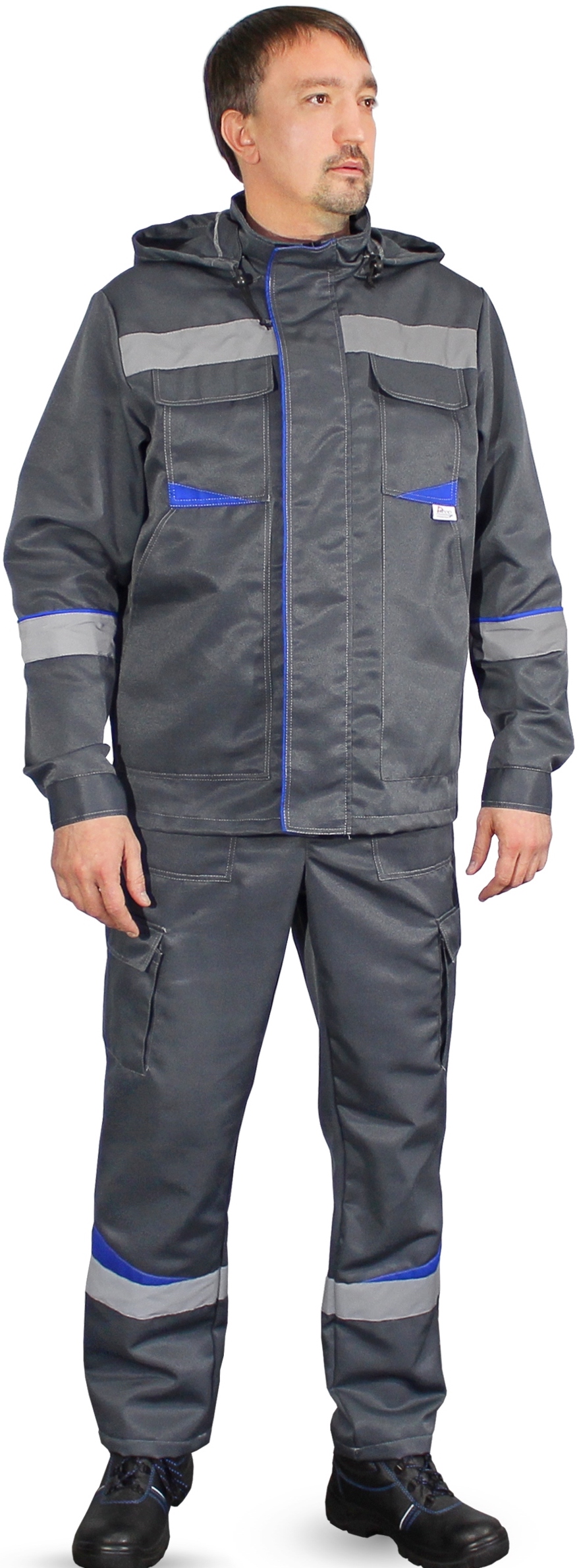 Костюм ГРАНЬ с капюшоном с ПК (серый)