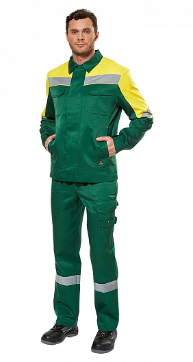 Костюм МОНТАЖНИК с ПК (зеленый/желтый)