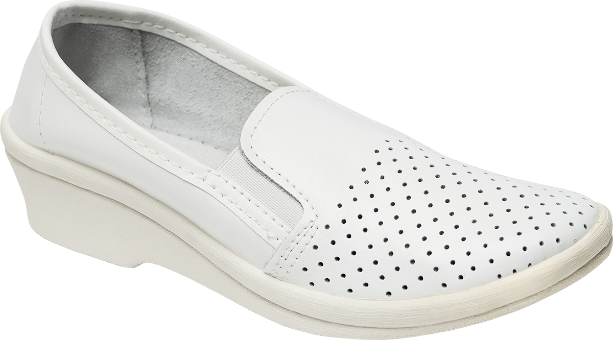 Туфли ГАЛЯ с перфорацией женские нат.кожа ПВХ (белый)