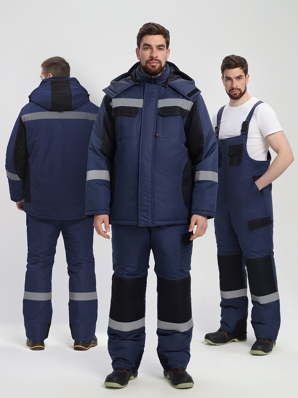 Костюм ВЕКТРОН-2 СОП зимний с ПК (т.синий/черный)