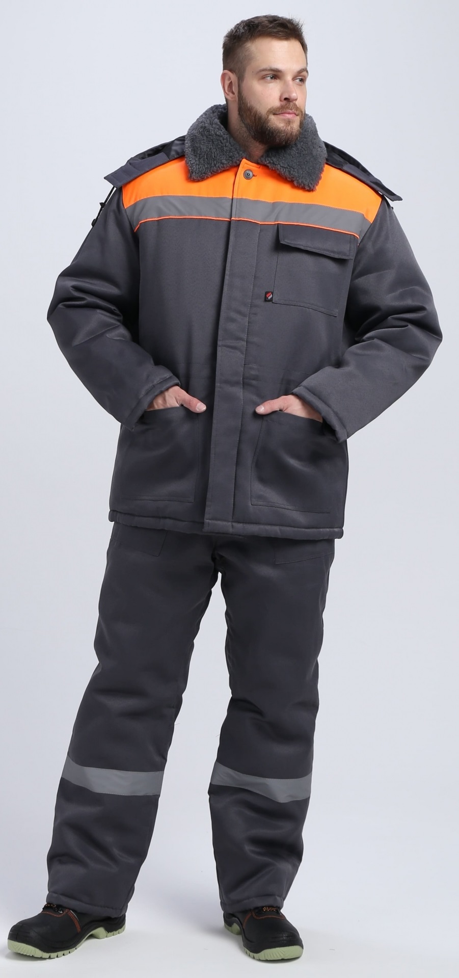 Костюм Т-УЛЬТРА СОП зимний с БР (т.серый/оранжевый)