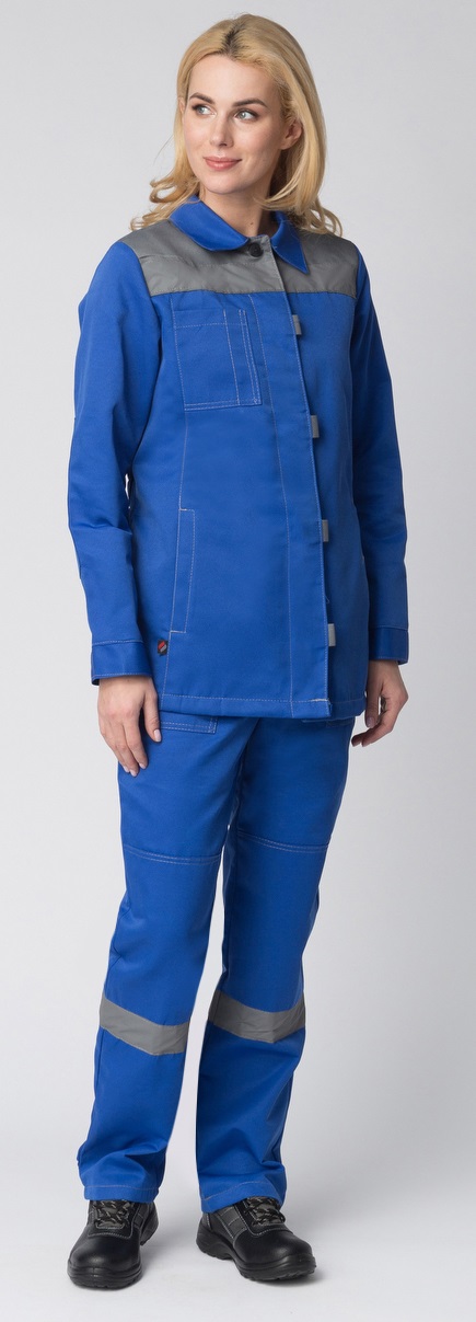 Костюм ВЕСНА-1 СОП CH женский с БР (васильковый/серый)