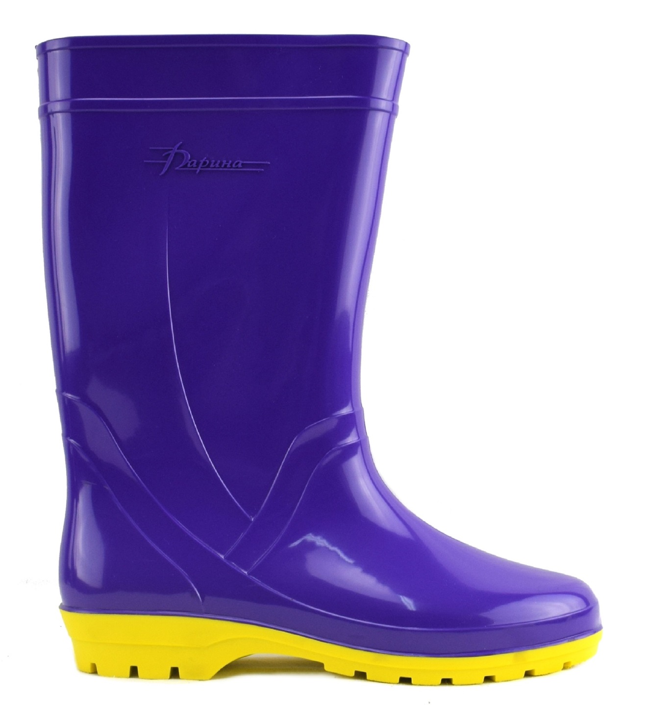 Сапоги ПВХ Д18 ЭДЕЛЬВЕЙС ДАРИНА женские (фиолетовый/желтый)