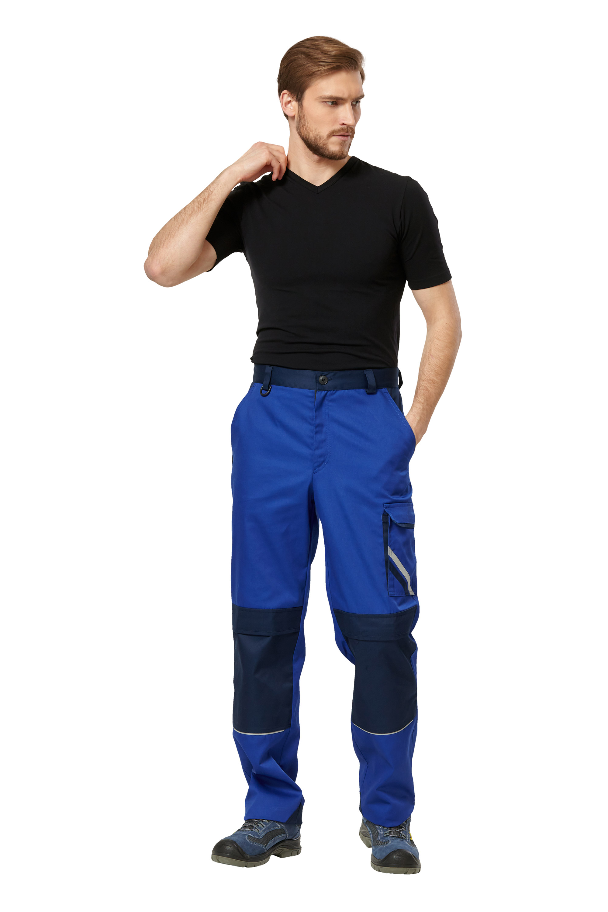 Брюки МЕГАПОЛИС (васильковый/т.синий)