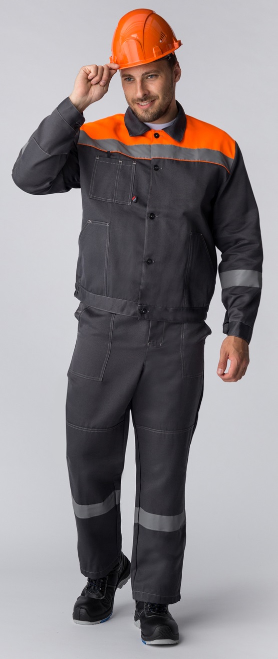 Костюм ЛИГОР-1 СОП с БР (т.серый/оранжевый)