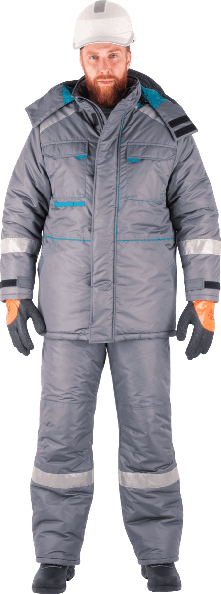 Костюм ГАЛАКТИКА зимний с ПК (серый/бирюзовый)