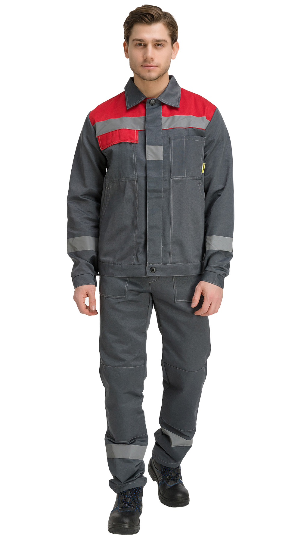 Костюм RONTA KS812 с ПК (т.серый/красный)