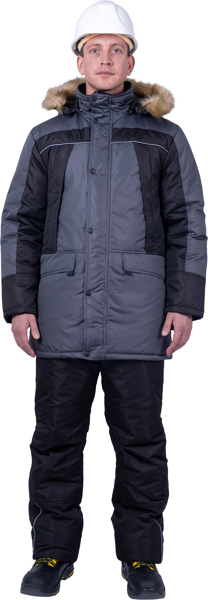 Куртка СКАНДИНАВИЯ ЛЮКС зимняя (серый/чёрный)