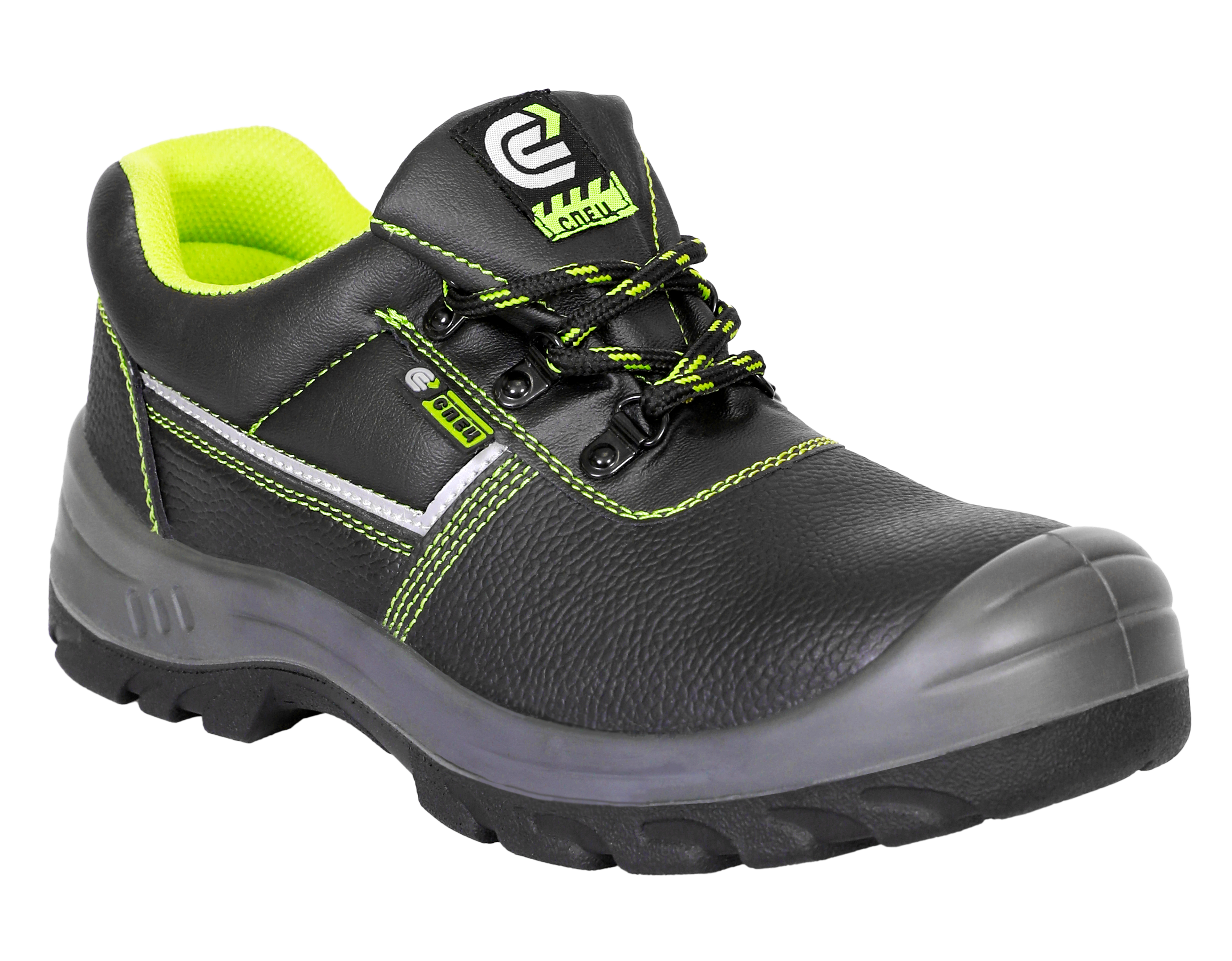 Полуботинки СПЕЦ ПУ/ПУ (черный/салатовый)