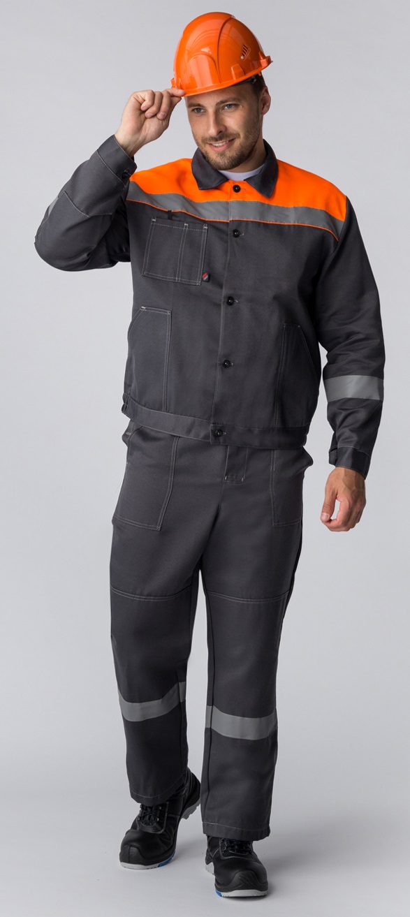 Костюм ЛИГОР-1 СОП У. с БР (т.серый/оранжевый)