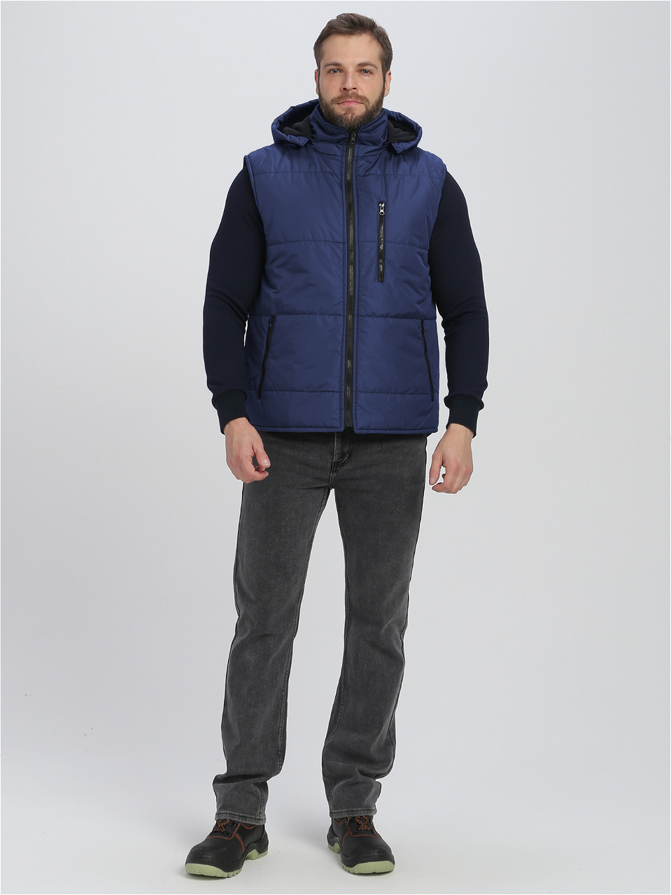Жилет РЕСПЕКТ зимний с капюшоном (т.синий)