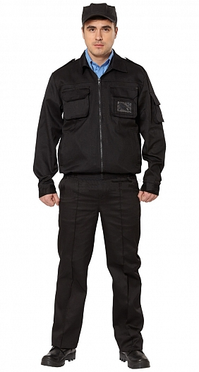 Костюм охранника КЛАССИК NEW с БР (черный)