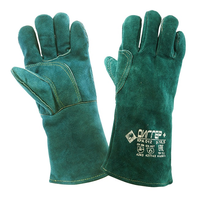 Краги ДИГГЕР+ с кевларовой нитью (зеленый)