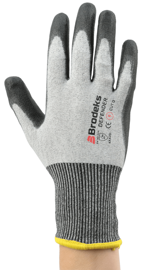 Перчатки от порезов с полиуретановым покрытием Brodeks Defender GС-11 (серый)