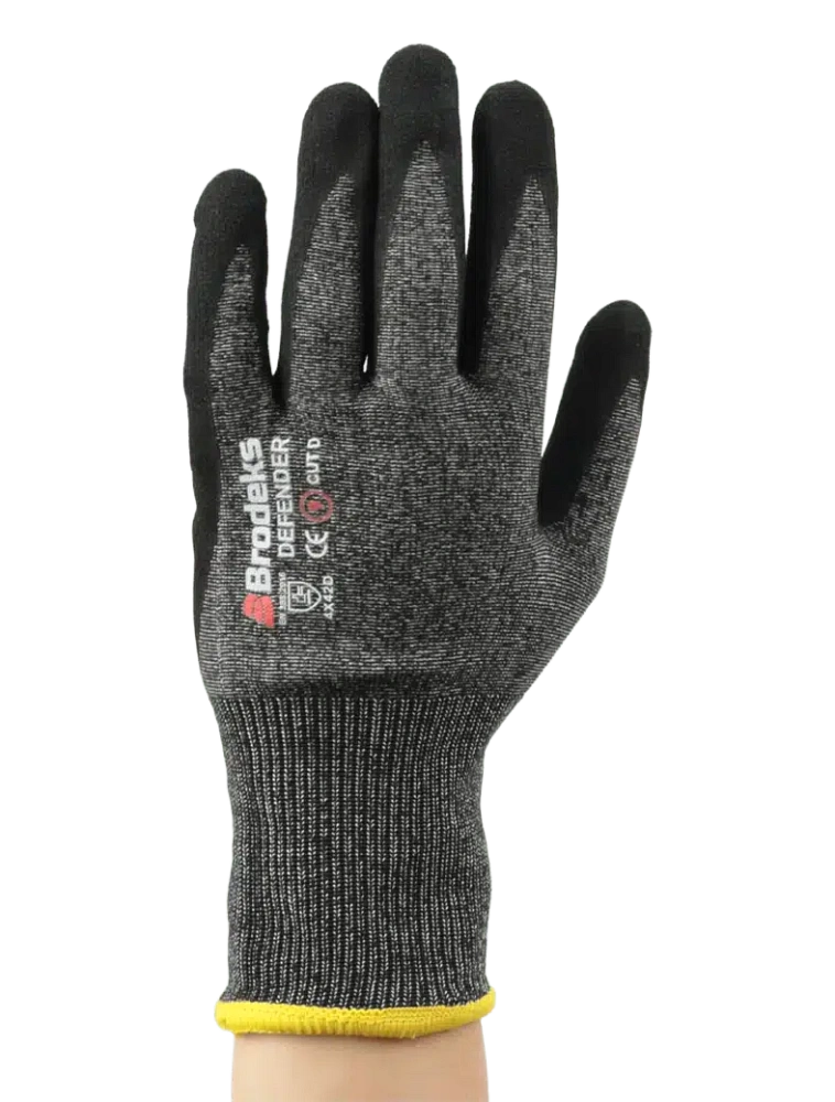 Перчатки от порезов с нитриловым покрытием Brodeks Defender GС-21 (серый)