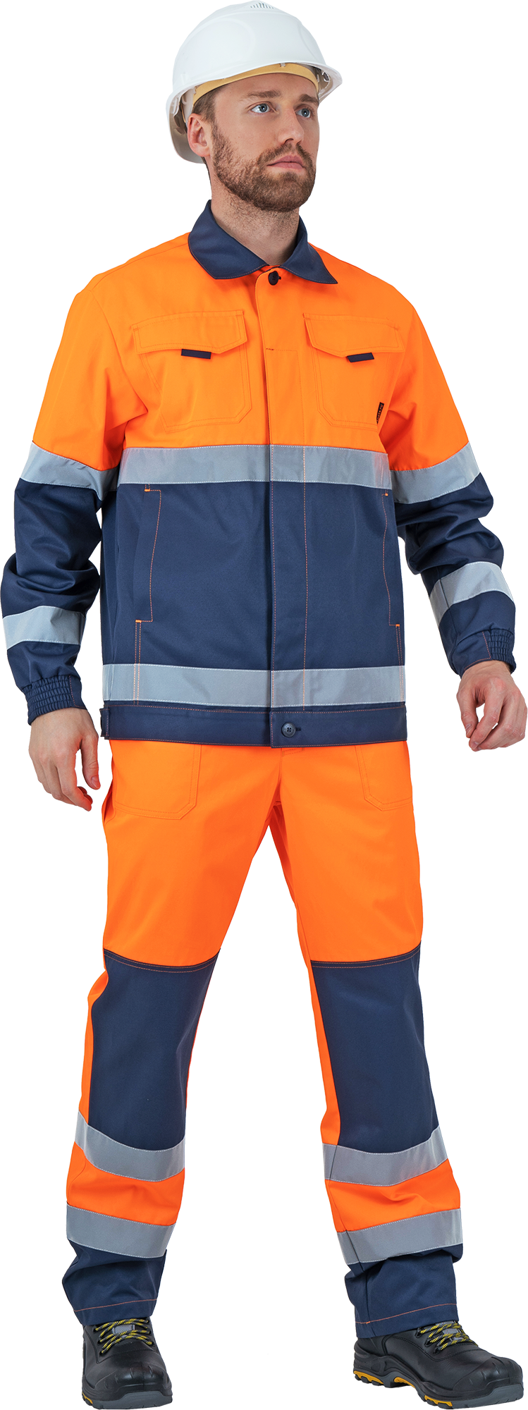Костюм БРАЙТ сигнальный с ПК (оранжевый/синий)