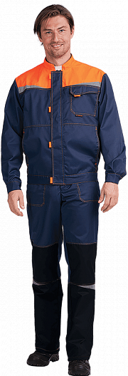 Костюм КМ-10 ЛЮКС с ПК (т.синий/оранжевый)