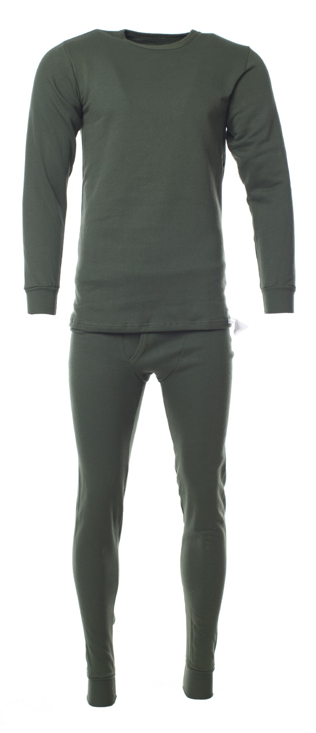 Белье нательное зимнее с начесом (оливковый)