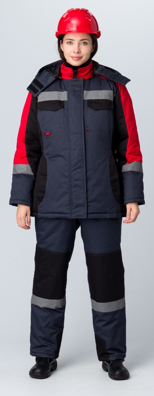 Костюм ФАВОРИТ-МЕГА IMP женский зимний с ПК (черный/красный/серый)