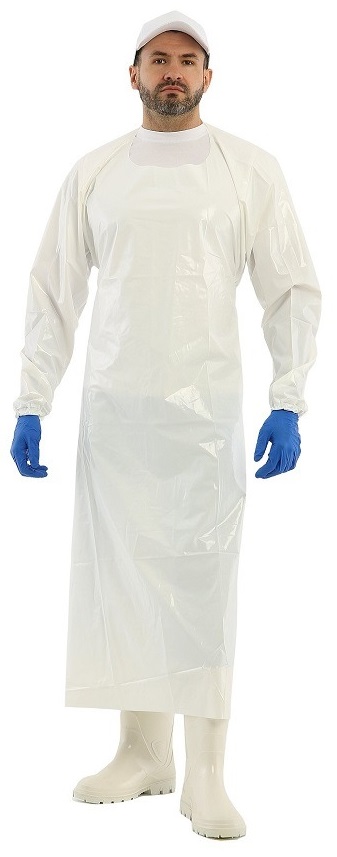 Фартук ЛАРИСАН КОМБО ПУ с рукавами 90x70см (белый)