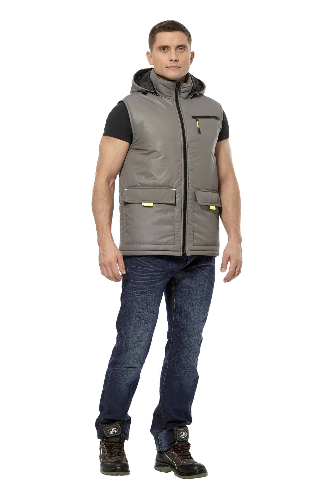 Жилет УНИВЕРСАЛЬНЫЙ зимний (серый/неоновый)