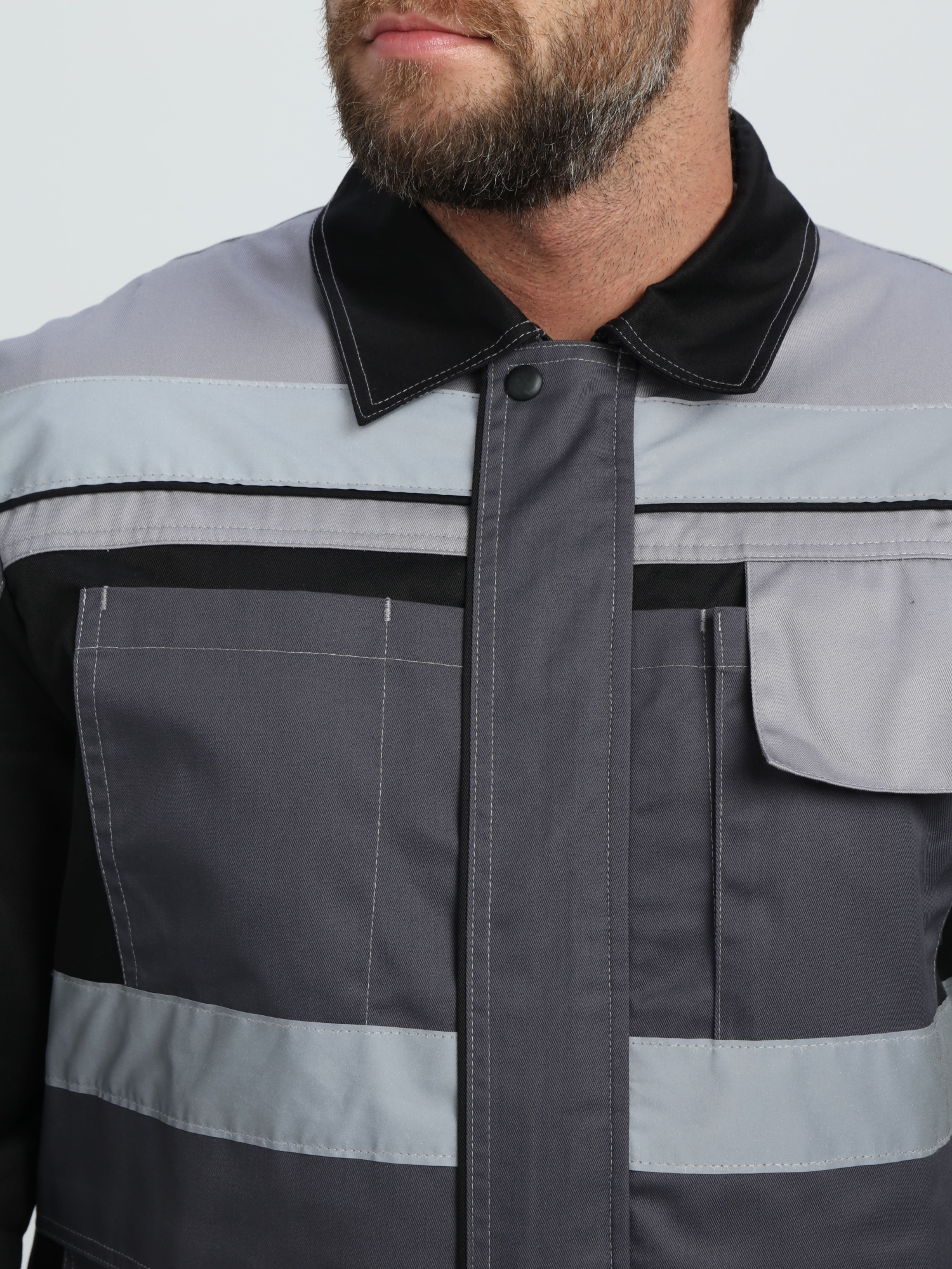 Костюм ВИВАТ-2 ПРЕМИУМ CH МВО с ПК (т.серый/черный/св.серый)