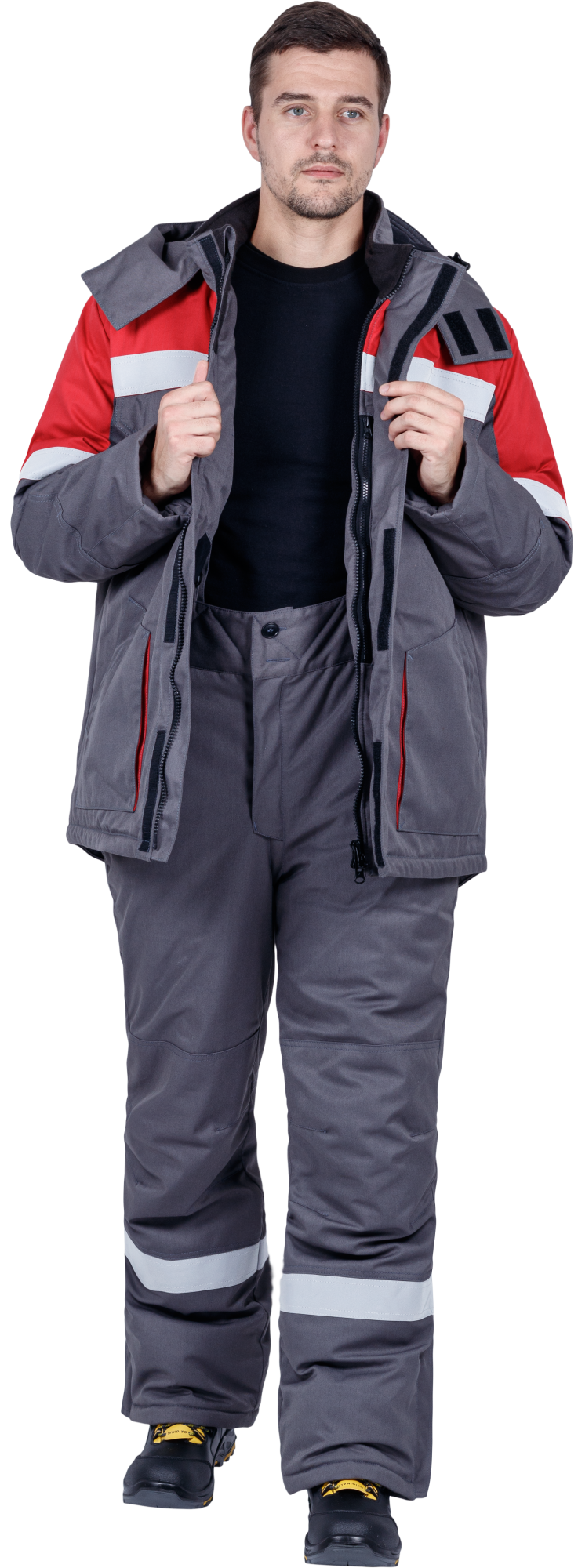 Костюм ЭЛЕКТРОСТОП ТЕРМО ЗЭТВ 62.5 зимний с БР (серый/красный)