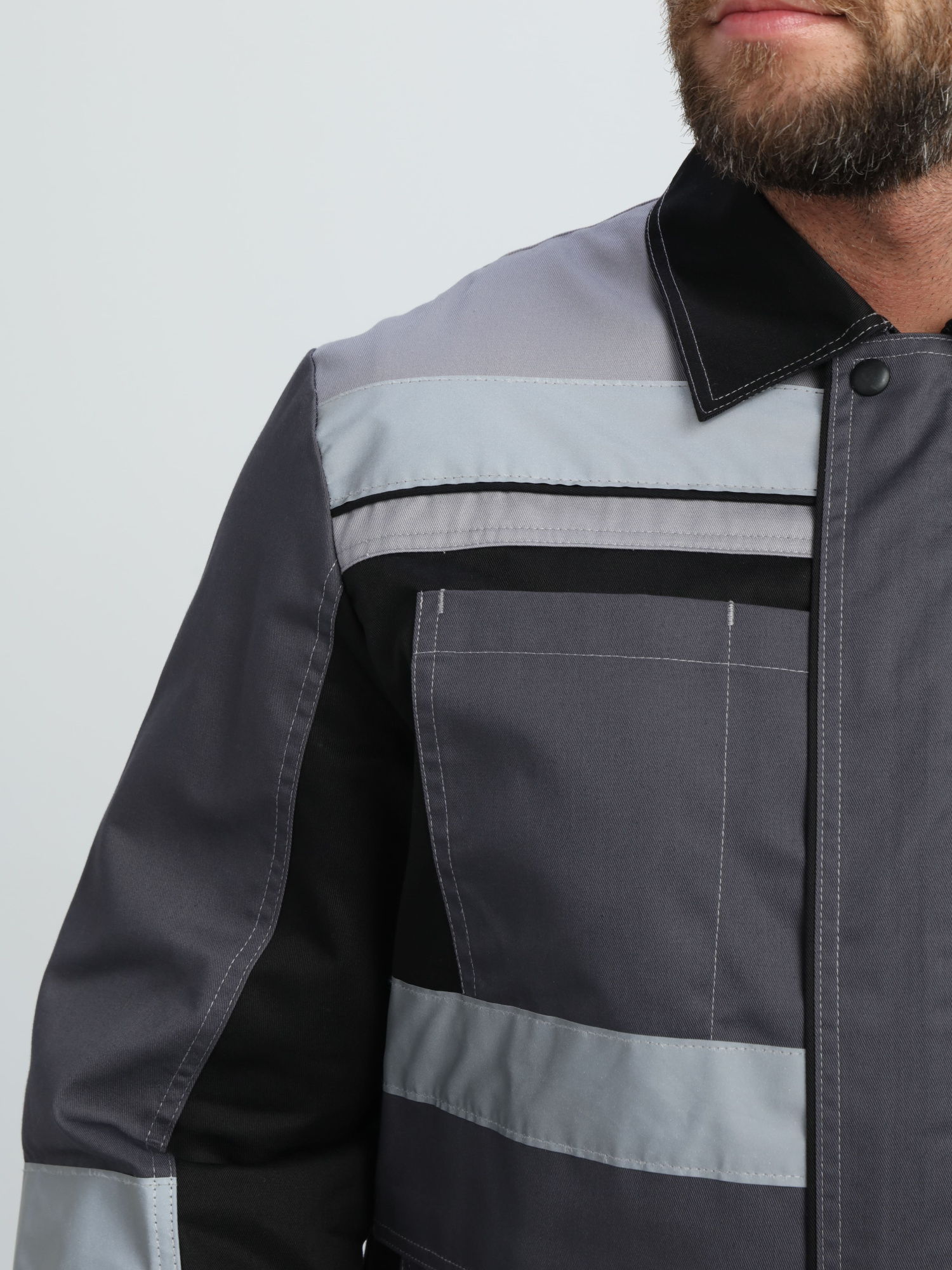 Костюм ВИВАТ-2 ПРЕМИУМ CH МВО с ПК (т.серый/черный/св.серый)