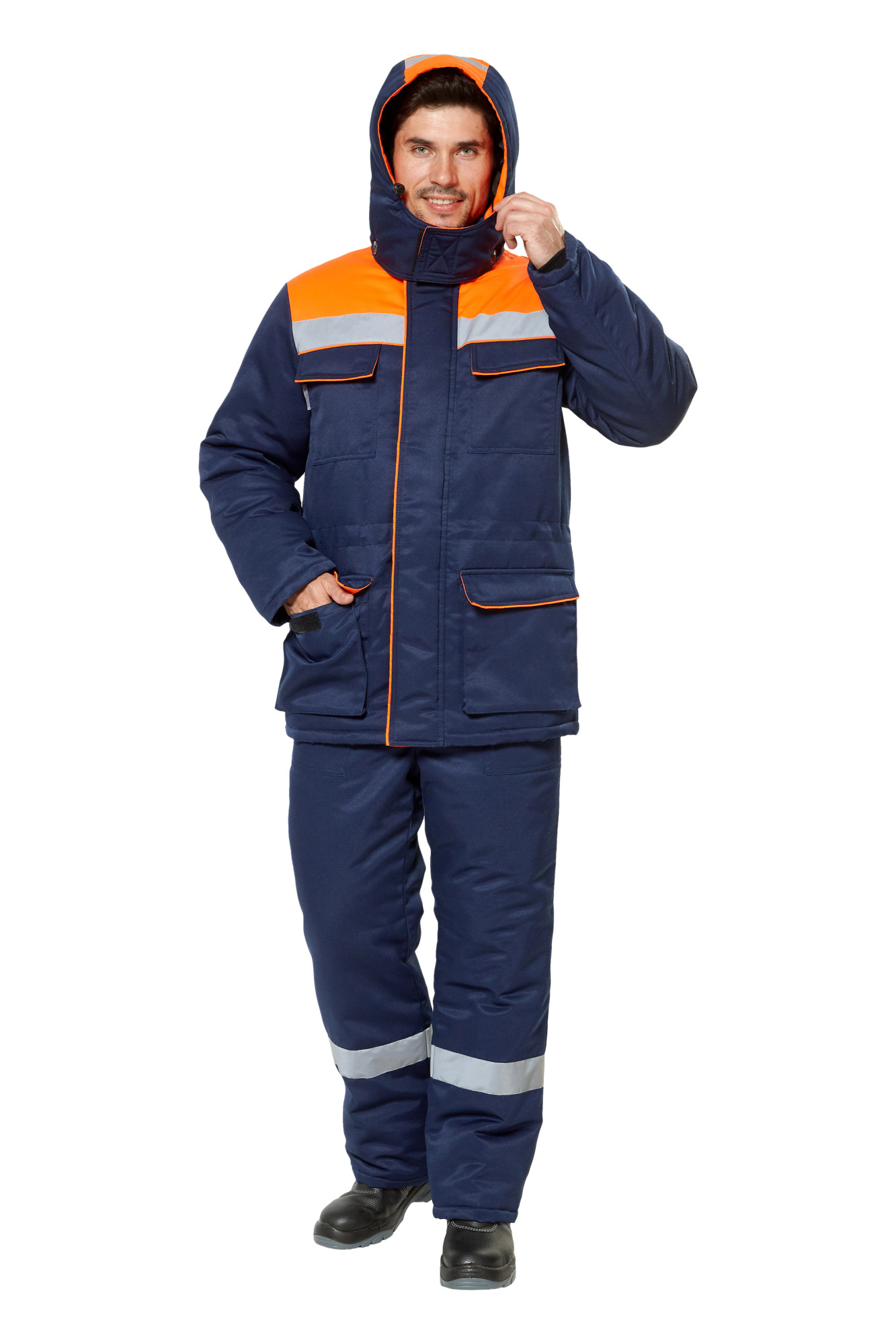 Костюм БАЛТИГУРИ зимний с ПК (т.синий/оранжевый)
